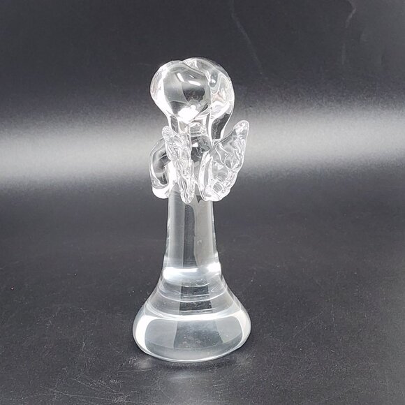 VTG MCM Crystal Angel Figure Paperweight Signed Jon 76 5.75" - Picture 6 of 13